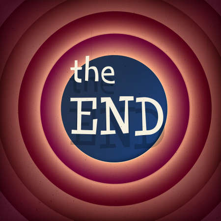 Old Movie ending screen background, the end vector illustration.のイラスト素材