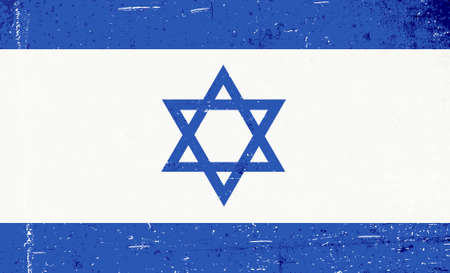 Grunge vector image of the Israel flag. Abstract grungy Israel background. Grunge layers can be removed.のイラスト素材