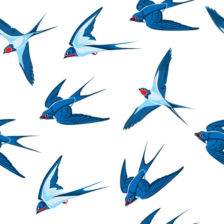Pattern of flying swallowsのイラスト素材