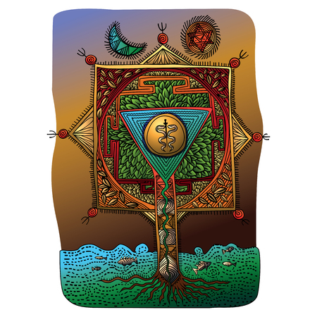 Vector image of Yantra illustration design.のイラスト素材