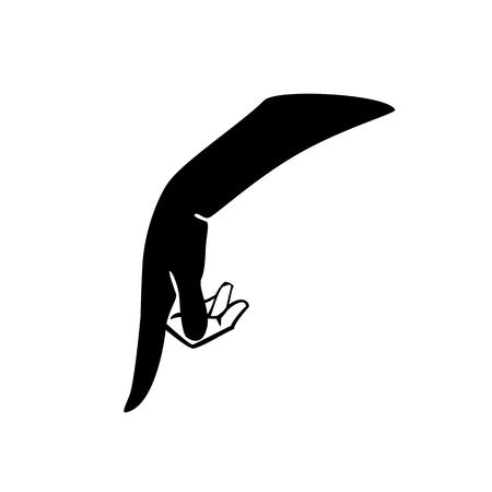 Symbolic vector image of a hand pointing to a certain place in the texのイラスト素材