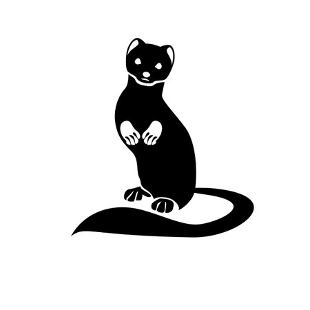 Stylized monochrome vector isolated image of the ermineのイラスト素材