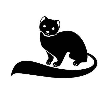 Stylized monochrome vector isolated image of the ermineのイラスト素材