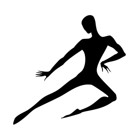 Gymnast. Silhouette of a Dancer. Gymnastics Activities for Icon Health and Fitness Community. Sport Symbol. Vector Illustration.のイラスト素材