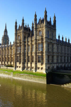                                The Palace of Westminster, view from Thames river in London, Unitied Kingdomのeditorial素材