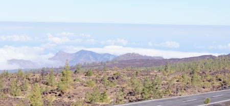 Above the clouds  Teide national park, view from top , Tenerife, Spainの写真素材