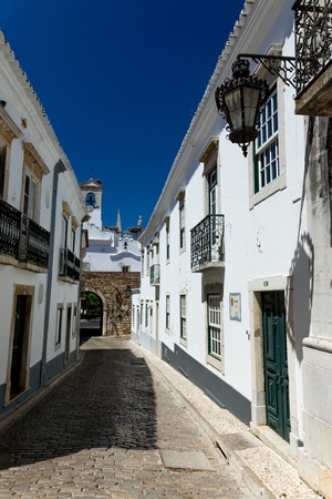 Old city center of Faro, Algarve, Portugalの写真素材