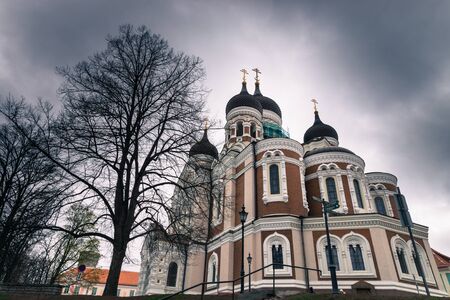 Alexander Nevsky Cathedral, an orthodox cathedral in the Tallinn Old Town, Estonia.の写真素材