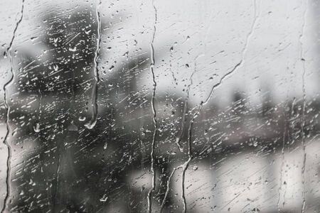 rain on glassの写真素材