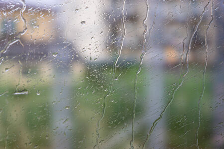 rain on glassの写真素材