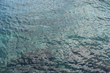 Blue clear sea surfaceの写真素材