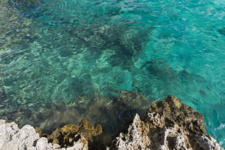 Blue clear sea surfaceの写真素材