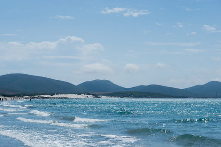 View of the sea at Porto Pino, Sardinia, Italy