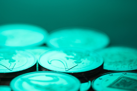 Two euro coin backgroundの写真素材