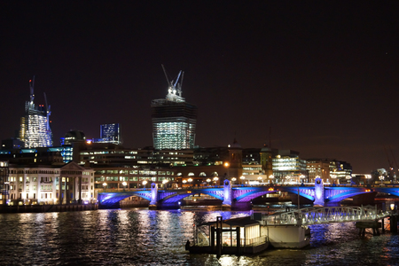 London skyline by nightの写真素材