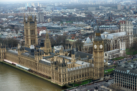 The river Thames and London cityscape, England,UKの写真素材