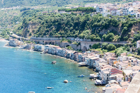 Fishing village in calabria, Scilla, Italyの写真素材