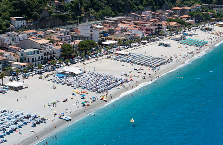 View on Scilla beach in Calabria, southern Italyの写真素材