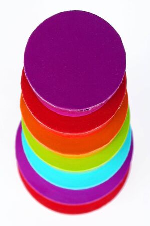 7 Colored Round Boxesの写真素材