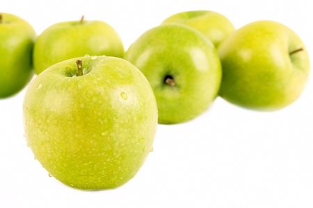 A lot of green applesの写真素材