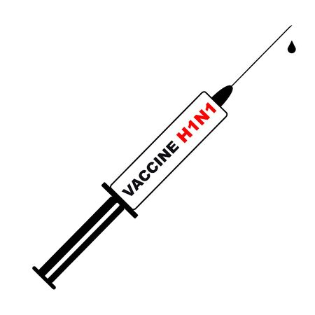  Syringe with h1n1 vaccineの写真素材