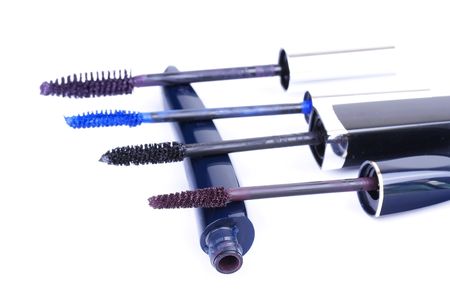 Four mascara sticks with packの写真素材