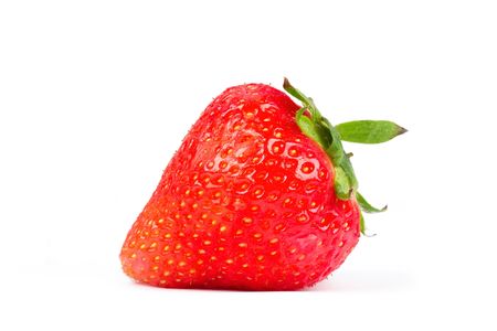 Strawberry isolated on white, closed-upの写真素材