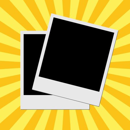 Photo frame on stripes background の写真素材