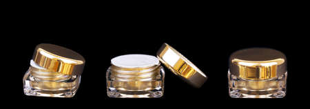 Two cream jars の写真素材