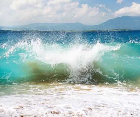 Big ocean wave on Atlantic Ocean, Dominican Republicの写真素材