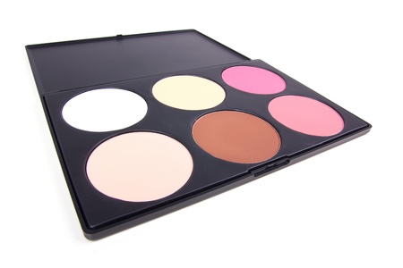 Neutral eyeshadows palette, isolated on whiteの写真素材