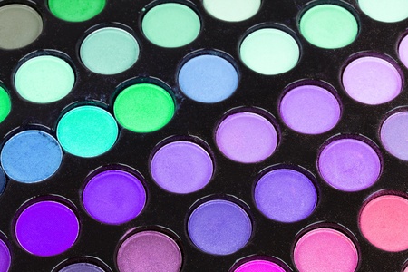 Professional multicolor eyeshadows palette, closed-upの写真素材