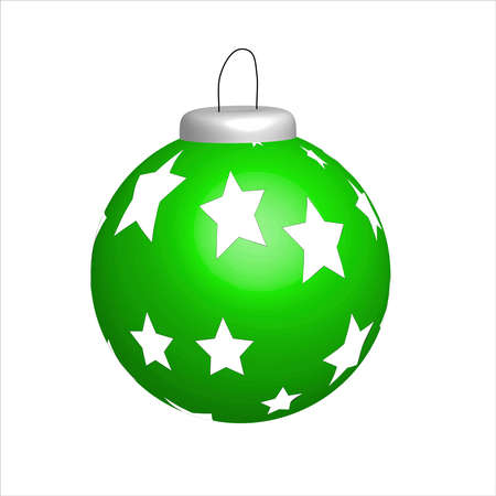 Illustration of green new year ball with stars の写真素材
