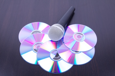 Microphone on discs, closeupの写真素材