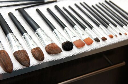 How to dry make up brushes after washingの写真素材