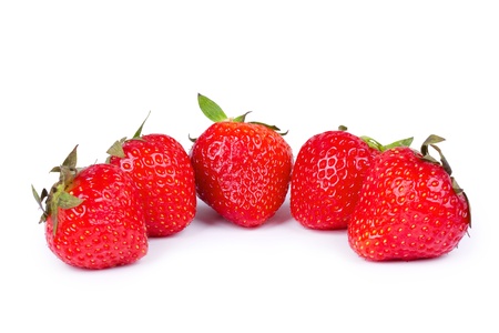 Strawberries, isolated on whiteの写真素材