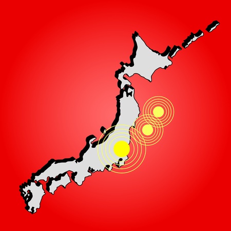 Earthquake in Japan, illustration の写真素材