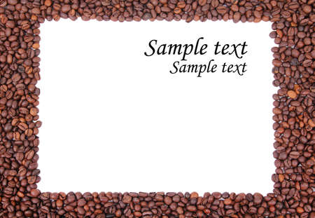 Coffee beans frame with sample textの写真素材