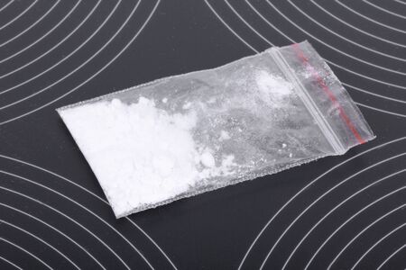 Cocaine in packet, closeupの写真素材