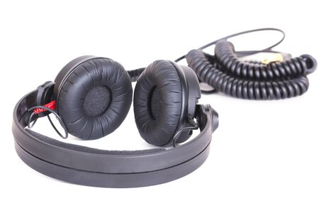 Professional Dj headphones, isolated on whiteの写真素材