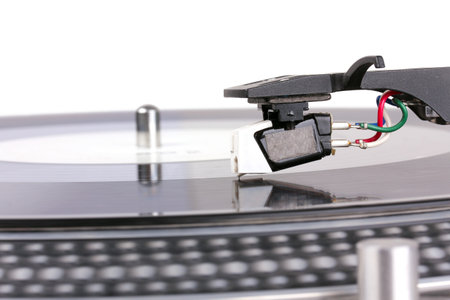 Needle on record, closeup 