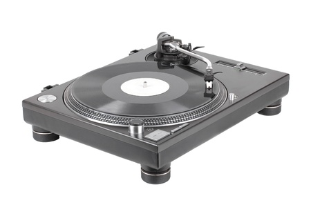Turntable isolated on white backgroundの写真素材