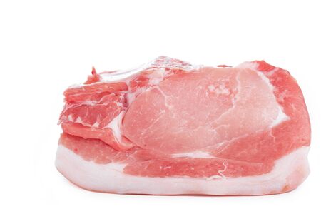 Uncooked meat isolated on white background の写真素材
