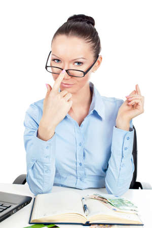 Business woman in office on workplaceの写真素材