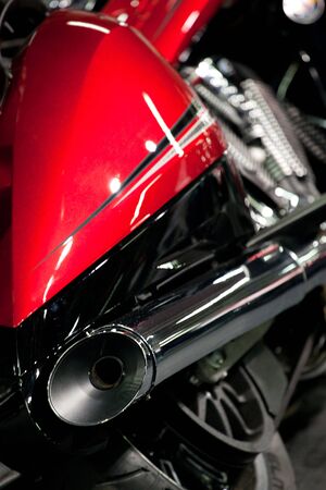 details of a motorcycleの写真素材