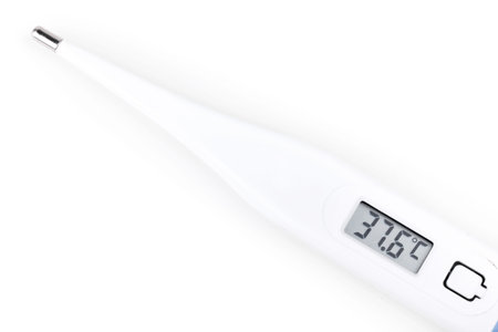 Thermometer closeup on white background