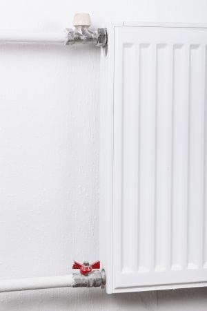 Radiator in white apartmentの写真素材