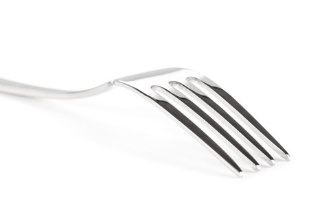 Fork closeup on white