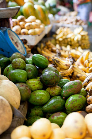 Fresh avocado on sale at asian market outdoorの写真素材