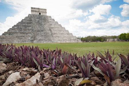 El Castillo (The Kukulkan Temple) of Chichen Itza, mayan pyramid in Yucatan, Mexico. The Maya name...